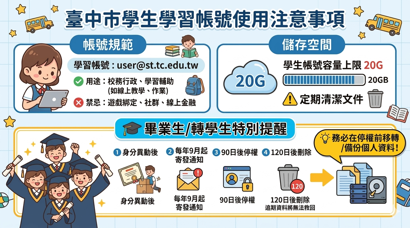 學習帳號注意事項